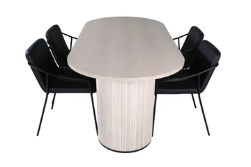 Bianca Spisebord 200 cm Ovalt med 4 Tvista Barstoler - Møbler - Bord - Spisegruppe