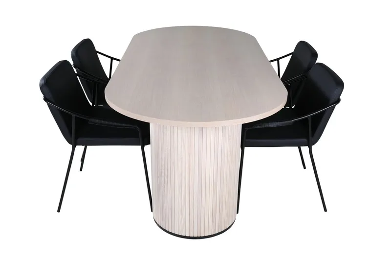 Bianca Spisebord 200 cm Ovalt med 4 Tvista Barstoler - Møbler - Bord - Spisegruppe