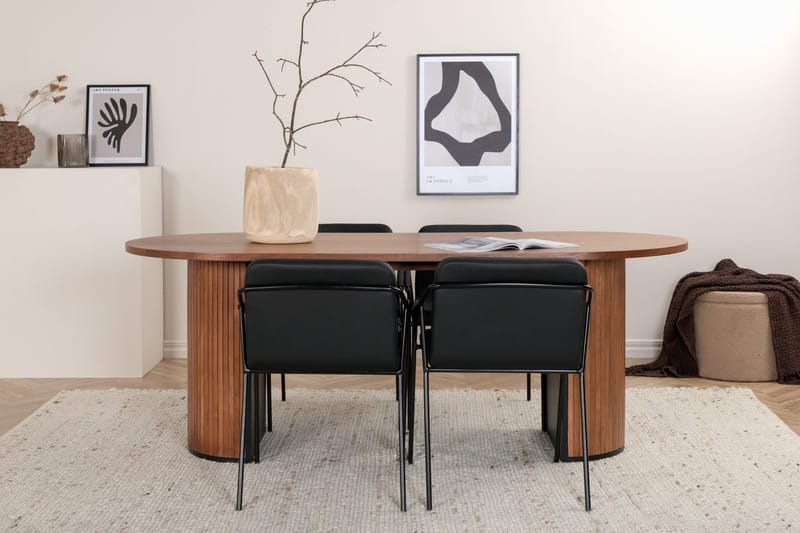 Bianca Spisebord 200 cm Ovalt med 4 Tvista Barstoler - Møbler - Bord - Spisegruppe