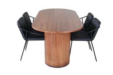 Bianca Spisebord 200 cm Ovalt med 4 Tvista Barstoler - Møbler - Bord - Spisegruppe