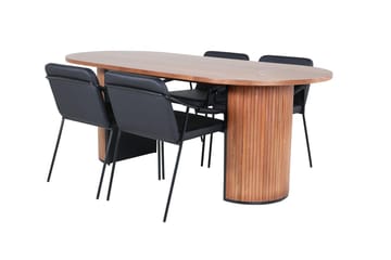 Bianca Spisebord 200 cm Ovalt med 4 Tvista Barstoler - Møbler - Bord - Spisegruppe
