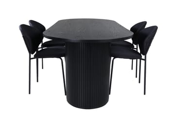 Bianca spisebord 200 cm ovalt med 4 Vault spisestoler - Møbler - Bord - Spisegruppe