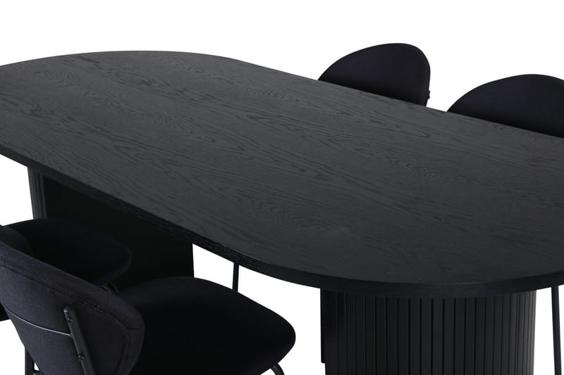 Bianca spisebord 200 cm ovalt med 4 Vault spisestoler - Møbler - Bord - Spisegruppe