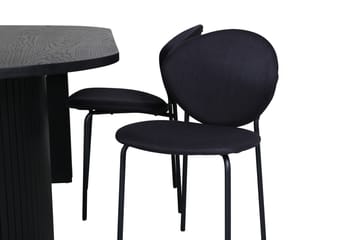 Bianca spisebord 200 cm ovalt med 4 Vault spisestoler - Møbler - Bord - Spisegruppe