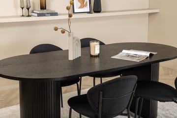 Bianca spisebord 200 cm ovalt med 4 Vault spisestoler - Møbler - Bord - Spisegruppe