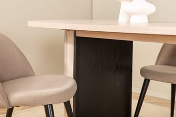 Bianca spisebord 200 cm ovalt med 4 Velvet Stitches spisestoler - Møbler - Bord - Spisegruppe