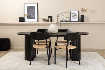 Bianca spisebord 200 cm ovalt med 4 Polly spisestoler - Møbler - Bord - Spisegruppe