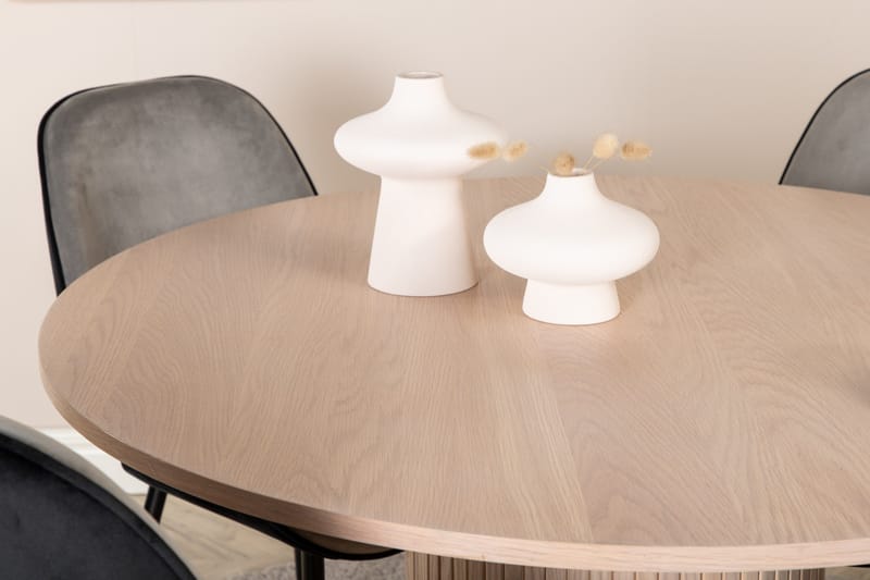 Bianca Spisegruppe 110 cm Rund med 4 Emsa Stoler - Sort - Møbler - Bord - Spisegruppe