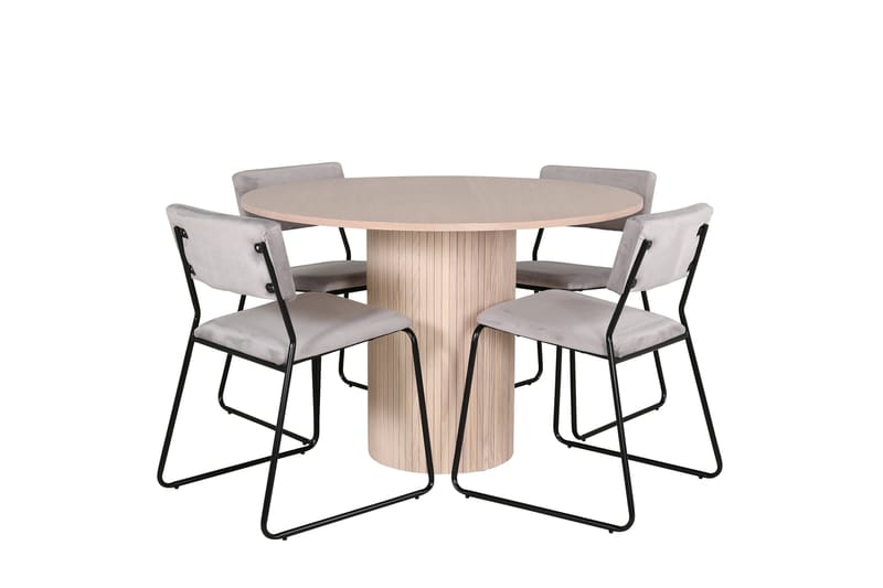 Bianca Spisegruppe 110 cm Rund med 4 Kenth Stoler, Sort