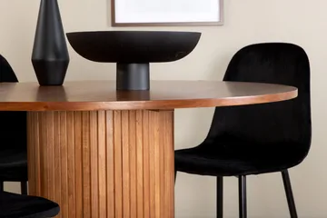 Bianca Spisegruppe 110 cm Rund med 4 Polar Stoler - Sort - Møbler - Bord - Spisegruppe