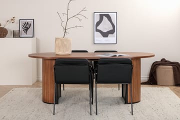 Bianca Spisegruppe 200 cm Oval med 4 Tvista Stoler - Sort - Møbler - Bord - Spisegruppe