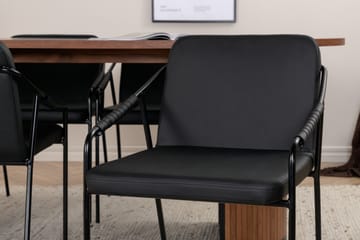 Bianca Spisegruppe 200 cm Oval med 4 Tvista Stoler - Sort - Møbler - Bord - Spisegruppe