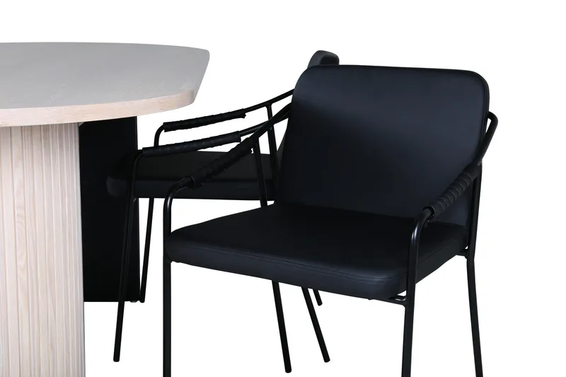 Bianca Spisegruppe 200 cm Oval med 4 Tvista Stoler - Sort - Møbler - Bord - Spisegruppe