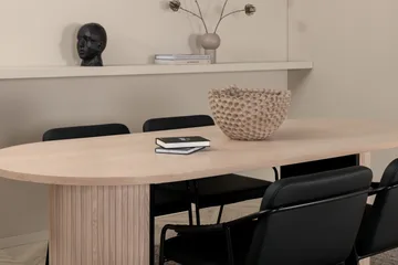 Bianca Spisegruppe 200 cm Oval med 4 Tvista Stoler - Sort - Møbler - Bord - Spisegruppe