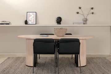 Bianca Spisegruppe 200 cm Oval med 4 Tvista Stoler - Sort - Møbler - Bord - Spisegruppe
