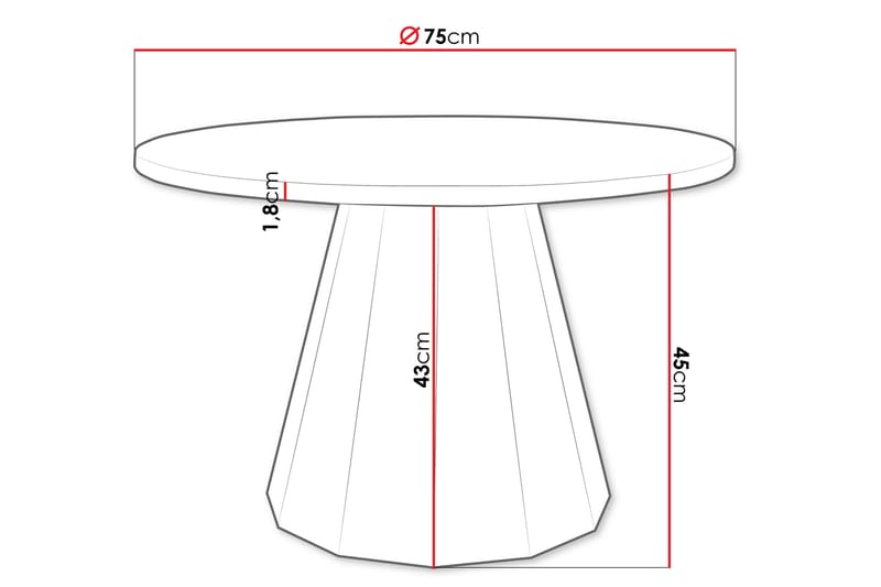 Bilten Sofabord 75 cm - Svart/Grå - Møbler - Bord - Sofabord & salongbord