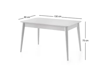 Bingdi Spisebord 130 cm Rektangulært - Hvit - Møbler - Bord - Spisebord & kjøkkenbord