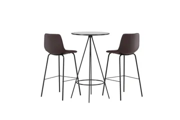 Bistro Spisegruppe 60 cm Rund med 2 Alexi Stoler - Sort - Møbler - Bord - Spisegruppe