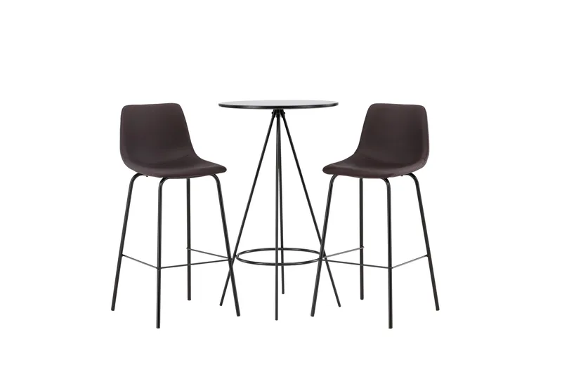 Bistro Spisegruppe 60 cm Rund med 2 Alexi Stoler, Sort