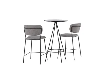 Bistro Spisegruppe 60 cm Rund med 2 Bell Stoler - Sort - Møbler - Bord - Spisegruppe