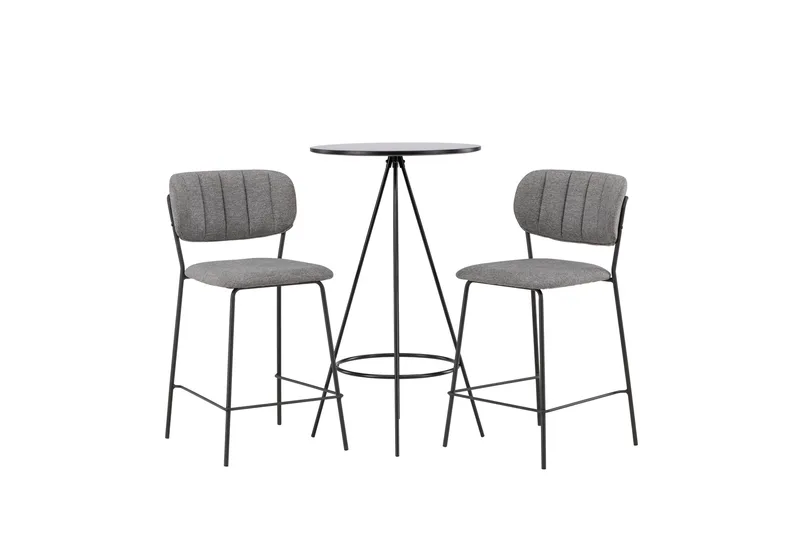 Bistro Spisegruppe 60 cm Rund med 2 Bell Stoler, Sort