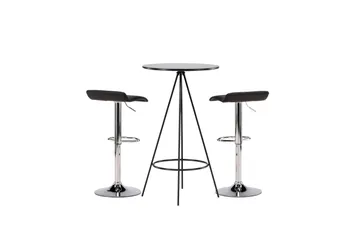 Bistro Spisegruppe 60 cm Rund med 2 Jonna Stoler - Sort - Møbler - Bord - Spisegruppe