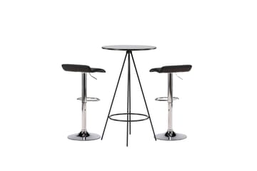 Bistro Spisegruppe 60 cm Rund med 2 Jonna Stoler - Sort - Møbler - Bord - Spisegruppe