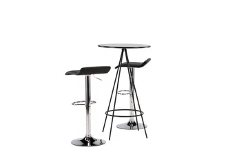 Bistro Spisegruppe 60 cm Rund med 2 Jonna Stoler - Sort - Møbler - Bord - Spisegruppe