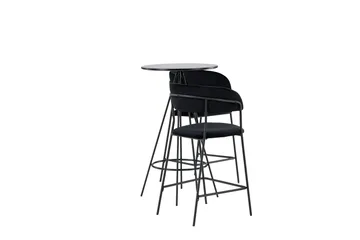 Bistro Spisegruppe 60 cm Rund med 2 Lui Stoler - Sort - Møbler - Bord - Spisegruppe