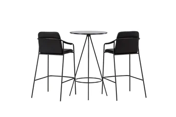 Bistro Spisegruppe 60 cm Rund med 2 Tvista Stoler - Sort - Møbler - Bord - Spisegruppe