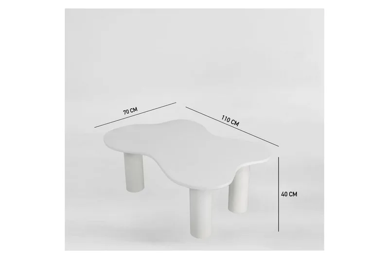 Bloomis Stuebord 110 cm - Hvit - Møbler - Bord - Sofabord & salongbord