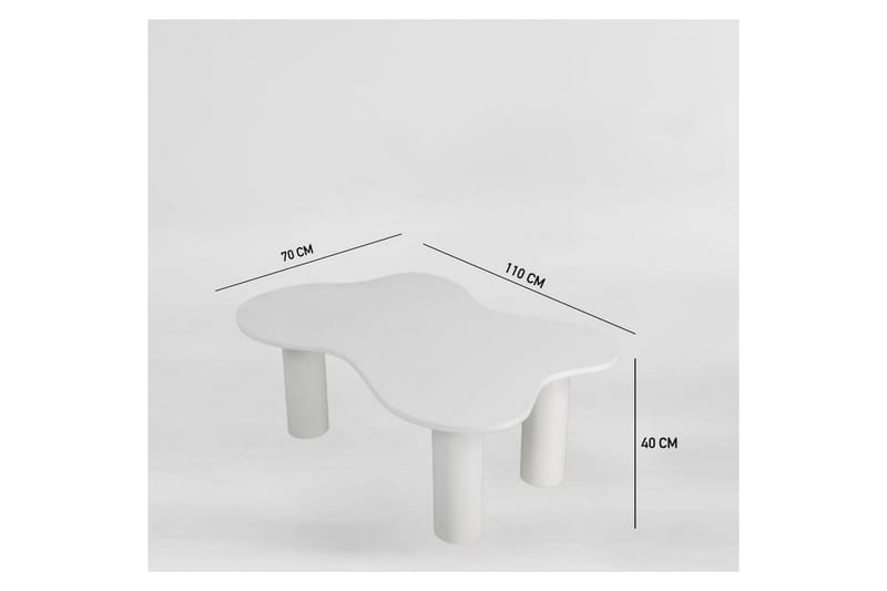 Bloomis Stuebord 110 cm - Hvit - Møbler - Bord - Sofabord & salongbord