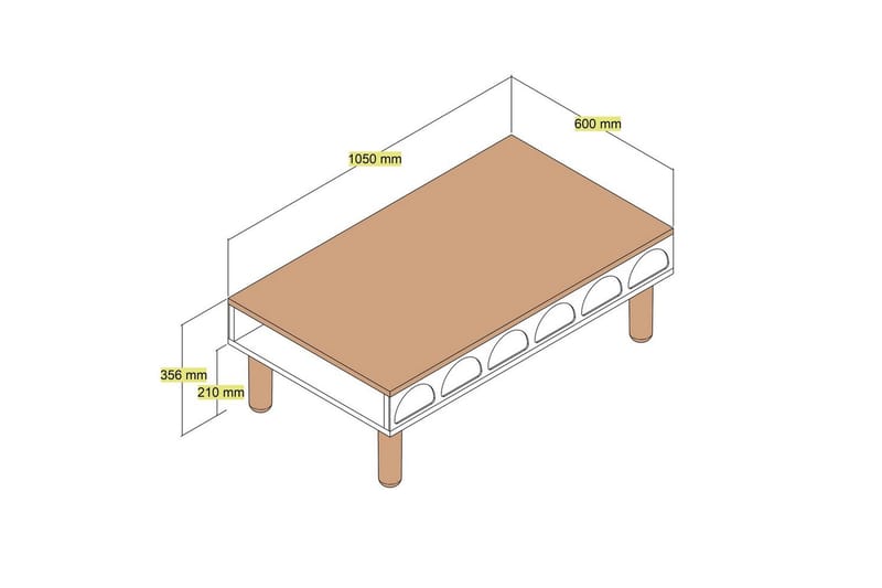 Bohem Sofabord 180 cm - Cremehvit - Møbler - Bord - Sofabord & salongbord