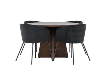 Bootcut Lite Rundt Spisebord 110 cm med 4 Berit Armstoler - Møbler - Bord - Spisegruppe