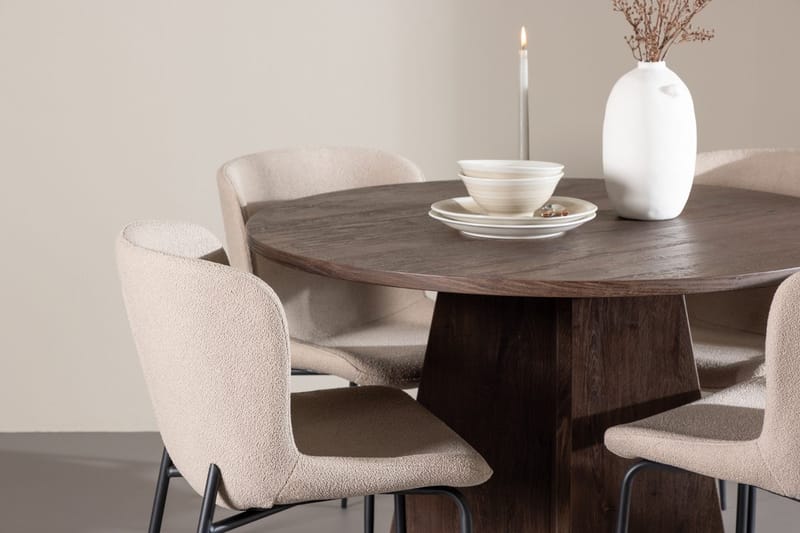 Bootcut lite rundt spisebord 110 cm med 4 Modesto spisestoler - Møbler - Bord - Spisegruppe