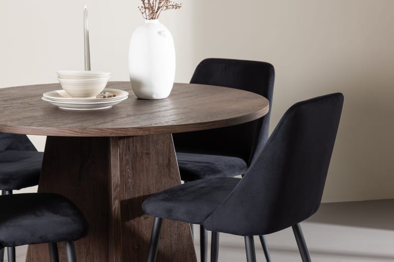 Bootcut lite rundt spisebord 110 cm med 4 Night spisestoler - Møbler - Bord - Spisegruppe