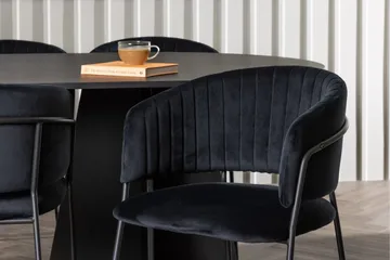 Bootcut Matgruppe 230 cm Oval med 6 Selma Stoler - Sort - Møbler - Bord - Spisegruppe