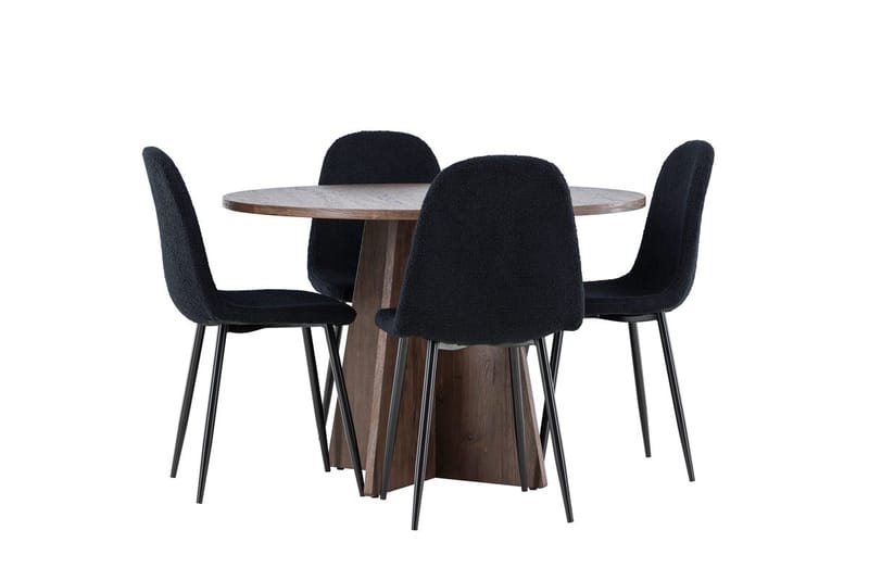 Bootcut Rundt Lite Spisebord 110 cm med 4 Polar Spisestoler - Møbler - Bord - Spisegruppe