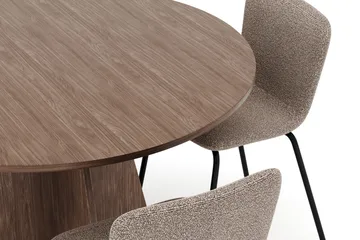 Bootcut Rundt Lite Spisebord i Valnøtt 110 cm med 4 Katy Spisestoler - Møbler - Bord - Spisegruppe