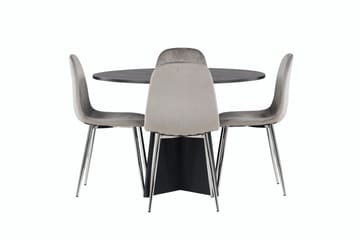 Bootcut rundt spisebord 110 cm med 4 Eva spisestoler - Møbler - Bord - Spisegruppe