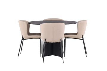 Bootcut spisebord 110 cm rundt med 4 Modesto spisestoler - Møbler - Bord - Spisegruppe