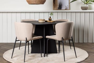 Bootcut spisebord 110 cm rundt med 4 Modesto spisestoler - Møbler - Bord - Spisegruppe