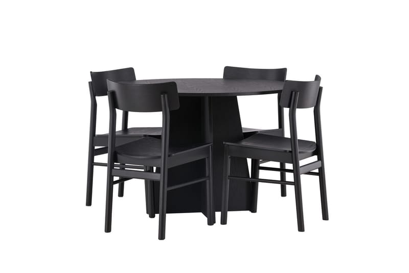 Bootcut spisebord 110 cm rundt med 4 Montros spisestoler - Møbler - Bord - Spisegruppe