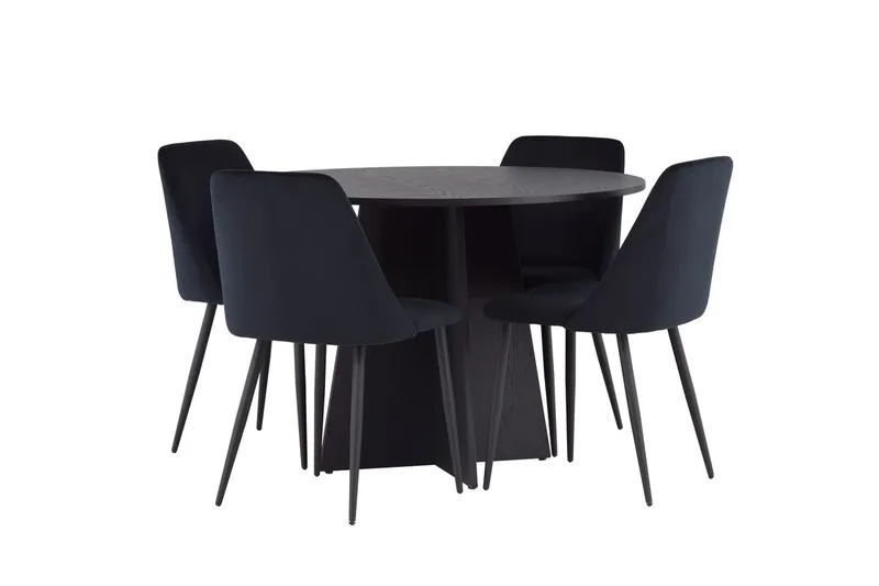 Bootcut spisebord 110 cm rundt med 4 Night spisestoler - Møbler - Bord - Spisegruppe