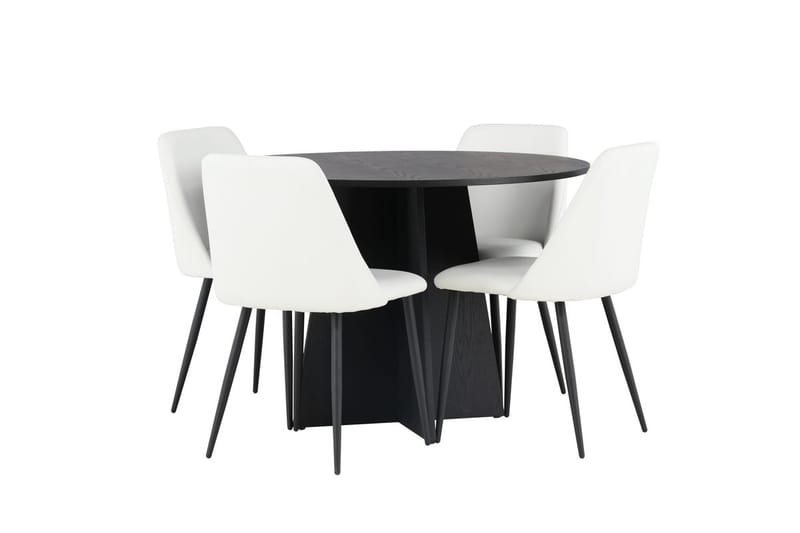 Bootcut spisebord 110 cm rundt med 4 Night spisestoler - Møbler - Bord - Spisegruppe