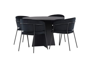 Bootcut Spisebord 110 cm Rundt med 4 Selma Spisestoler - Møbler - Bord - Spisegruppe