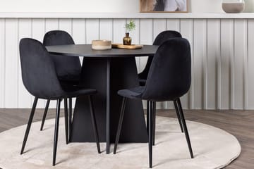Bootcut spisebord 110 cm rundt med 4 Polar kjøkkenstoler - Møbler - Bord - Spisegruppe