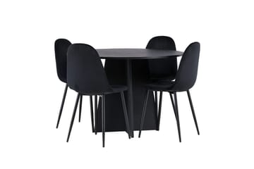 Bootcut spisebord 110 cm rundt med 4 Polar kjøkkenstoler - Møbler - Bord - Spisegruppe