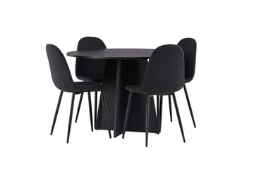 Bootcut spisebord 110 cm rundt med 4 Polar spisestoler - Møbler - Bord - Spisegruppe