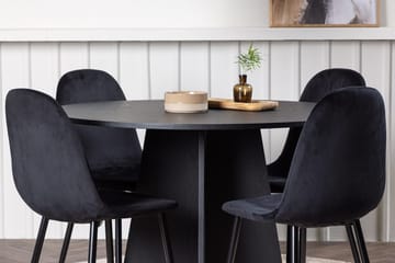 Bootcut spisebord 110 cm rundt med 4 Polar kjøkkenstoler - Møbler - Bord - Spisegruppe